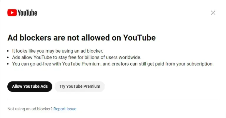 یوتیوب دیگر به کسانی که مسدودکننده تبلیغات استفاده می‌کنند خدمات نمی‌دهد