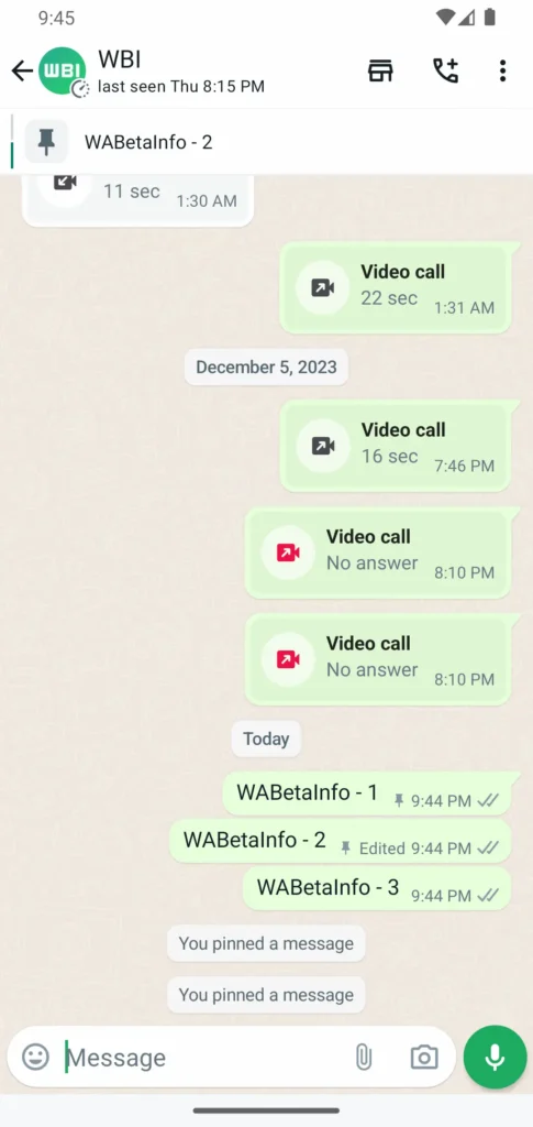 واتساپ ویژگی پین کردن چندین پیام را اضافه می‌کند
